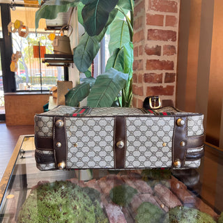 GUCCI Beige GG Supreme Canvas Vintage Suitcase