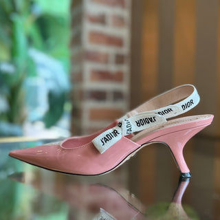 DIOR J'adior Pink Patent Leather Slingback Pumps SZ41(11US)