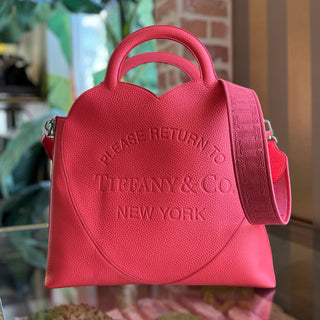 TIFFANY & CO. Return to Tiffany Heart Red Leather Tote Bag