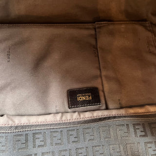 FENDI Charm Black Zucchino Canvas Vintage Tote