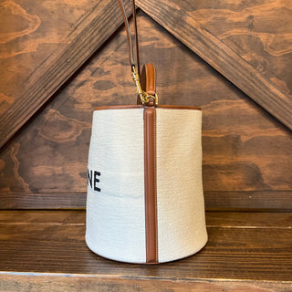 CELINE Bucket 16 Brown Canvas Bag