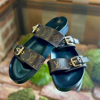 LOUIS VUITTON Bom Dia Flat Comfort Mule SZ 38