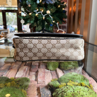 GUCCI Flap Messenger Monogram Canvas Crossbody Bag