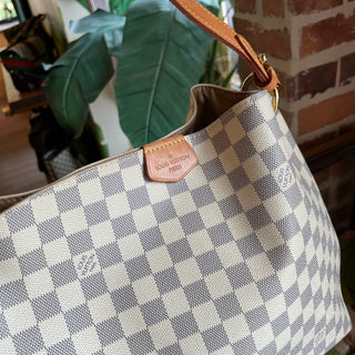 LOUIS VUITTON Graceful PM Damier Azur Canvas Hobo Bag