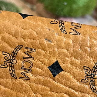MCM Brown Ottomar Leather Passport Holder