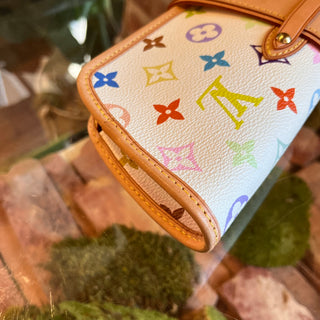 LOUIS VUITTON Shirley Pochette White Multicolor Monogram Canvas Clutch