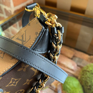 LOUIS VUITTON Twinny Reverse Monogram Brown Canvas Shoulder Bag