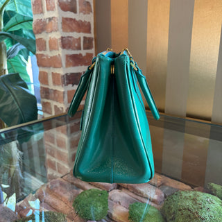PRADA Green Patent Saffiano Lux Tote