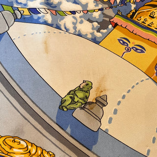 HERMES Prieves Au Vevt Silk Scarf