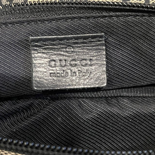 GUCCI GG Web Boat Pochette Canvas Hand Bag