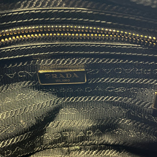 PRADA Double Zip Black Saffiano Leather Camera Bag