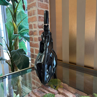 GUCCI Queen Bow Dialux Black Shiny Coated Canvas Hobo Bag