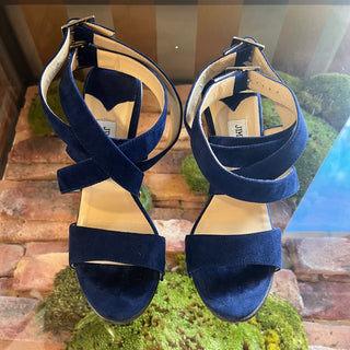 JIMMY CHOO Blue Suede Sandals SZ 39 (US 9)