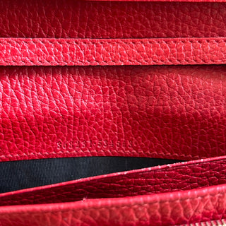 GUCCI Swing Red Dollar Calfskin Wallet On Strap Crossbody Bag