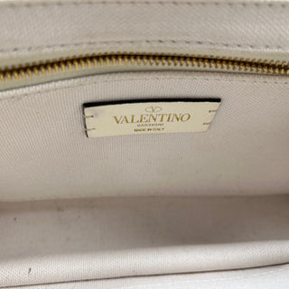 VALENTINO GARAVANI Ecru Cream Knit Roman Stud Shoulder Bag TS3792