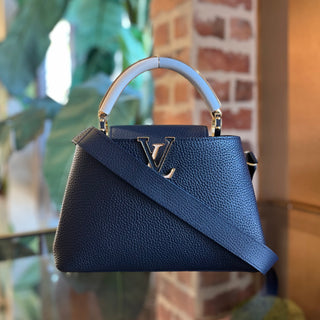 LOUIS VUITTON Capucines BB Colorblock Taurillon Leather Top Handle Bag