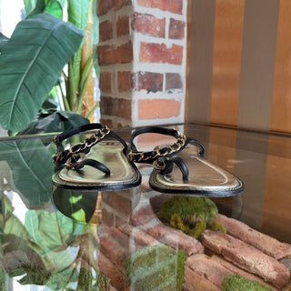 CHANEL Scarab Thong T-Strap Sandals SZ39(9US)