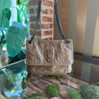 SAINT LAURENT Beige Leather Niki