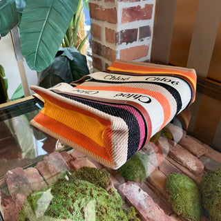 CHLOE Medium Woody Multicolor Canvas Tote