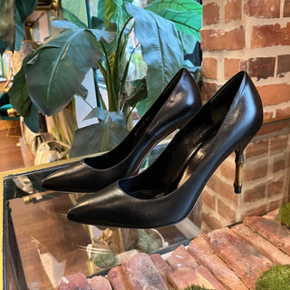 GUCCI Bamboo Black Leather Pumps SZ 38