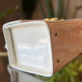 GIANNI VERSACE White Patent Top Handle
