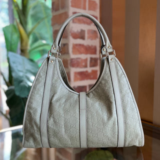 GUCCI Bardot Joy Green Guccissima Leather Hobo Bag