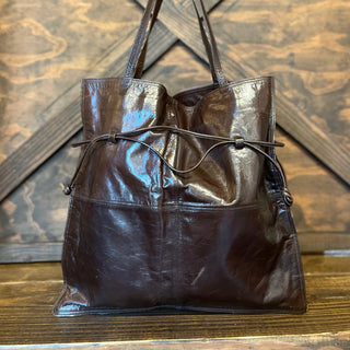 BOTTEGA VENETA Vintage Brown Leather Square Tote