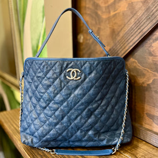 CHANEL Navy Blue Caviar French Rivera Tote ADI1159