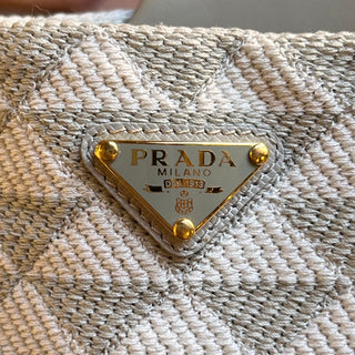 PRADA Gray White Triangle Sandals SZ 38.5 (US 8.5)