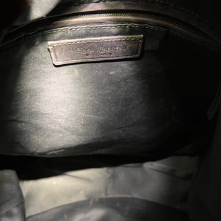 SAINT LAURENT Roady Brown Glitter Soft Leather Hobo Bag