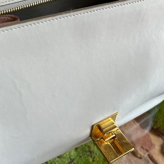 CELINE Small Tri-Color Black & Pink Smooth Calfskin and Nubuck Tote Bag
