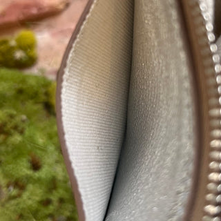 GIVENCHY Metallic Silver Beige Leather Dutton Pouch