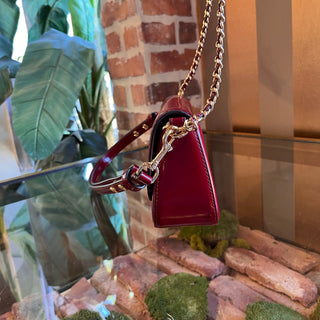 TORY BURCH Britten Red Smooth Glazed Leather Crossbody