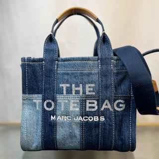 MARC JACOBS The Tote Bag Small Blue Denim Patchwork Tote Bag