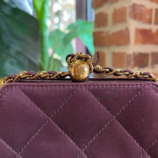 CHANEL Silk Plum Colored Evening Bag TS3561