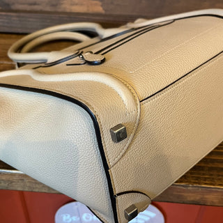 CELINE Luggage Micro Greige Drummed Calfskin Tote