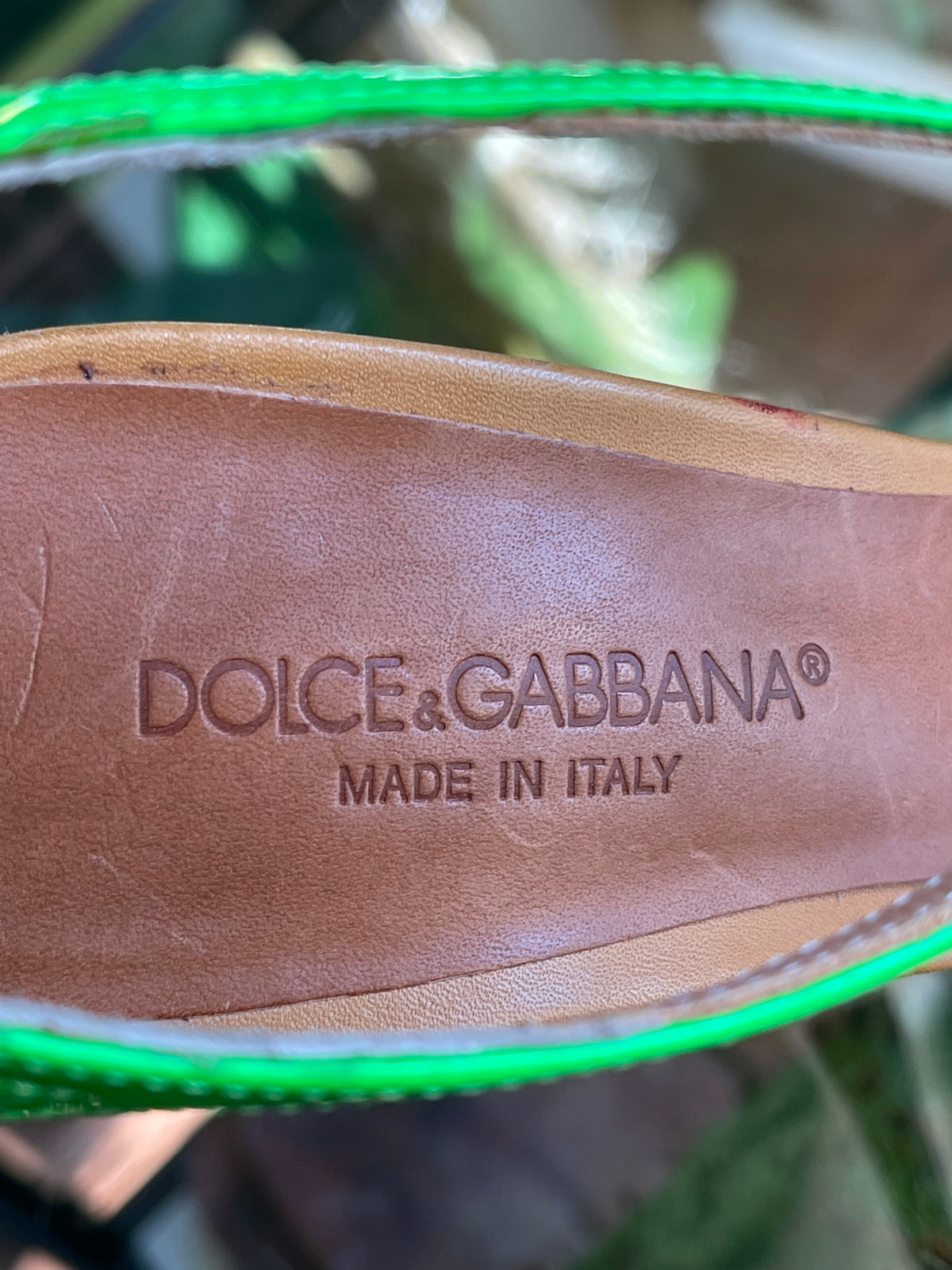 DOLCE &amp; GABANA Lime Green Strappy Heels