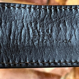GUCCI G Bamboo Buckle Black Leather Belt SZ 85/34
