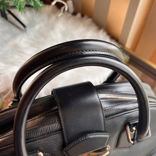 LOUIS VUITTON Bowling Montaigne GM Black Epi Leather Satchel Bag