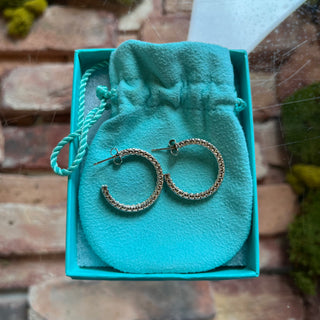 TIFFANY&CO Sterling Silver Mesh Hoop Earrings