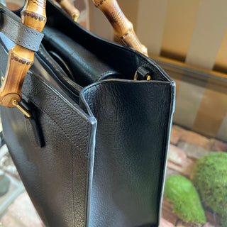 GUCCI Medium Diana Black Leather Tote Bag