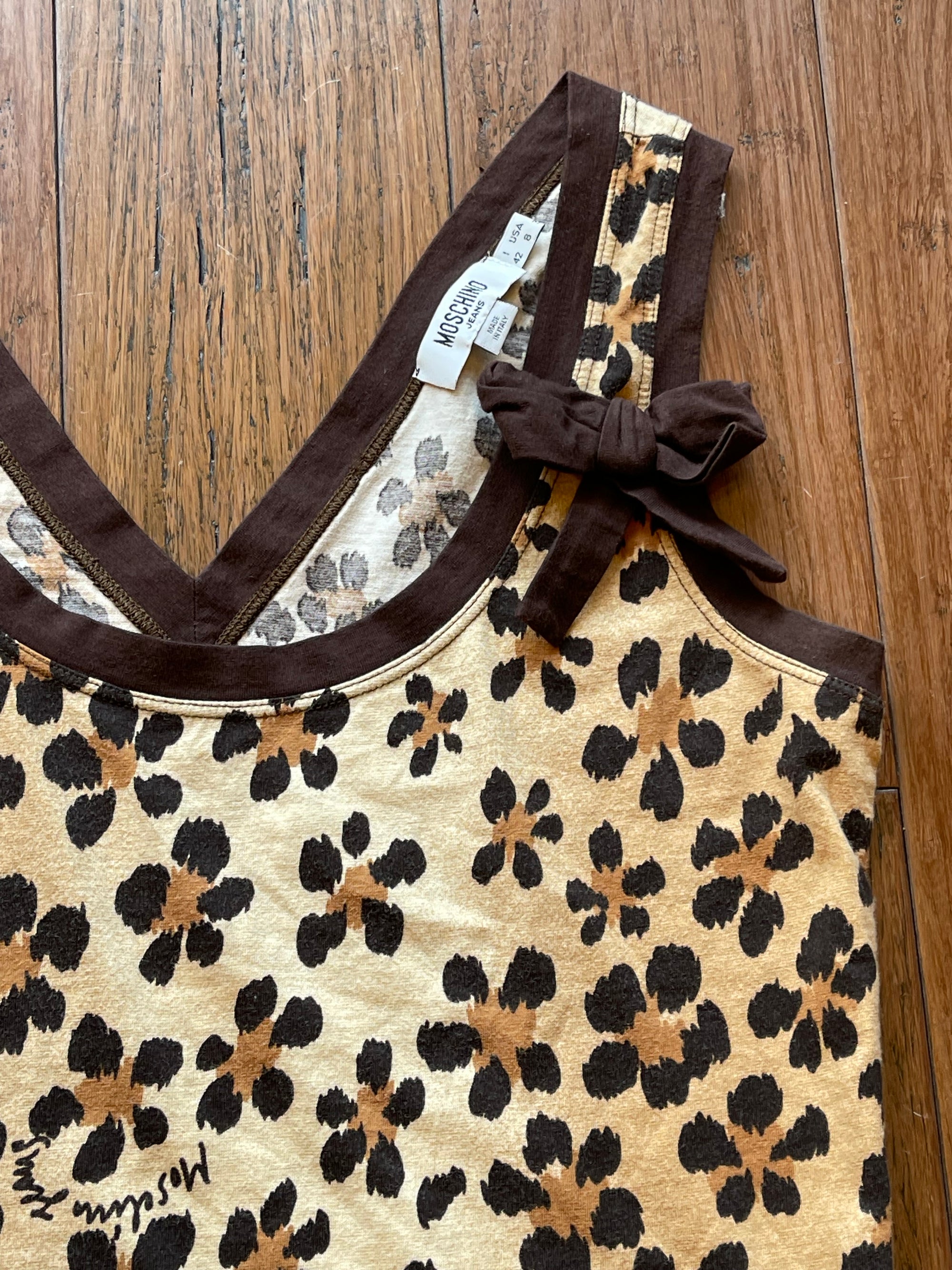 MOSCHINO Leopard Tank Top Size 8
