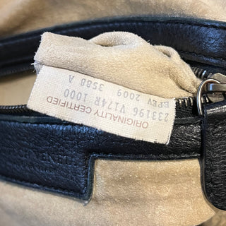 BOTTEGA VENETA Black Leather Intrecciato Trim Tote Bag
