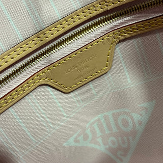 LOUIS VUITTON Neverfull MM Light Pink By The Pool Giant Monogram Tote Bag