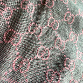 GUCCI Pink GG Jacquard Wool Scarf Graphite