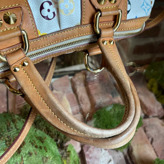 LOUIS VUITTON Courtney MM White Monogram Multicolore Shoulder Bag