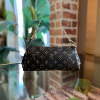 LOUIS VUITTON Eva Brown Monogram Canvas Clutch Bag