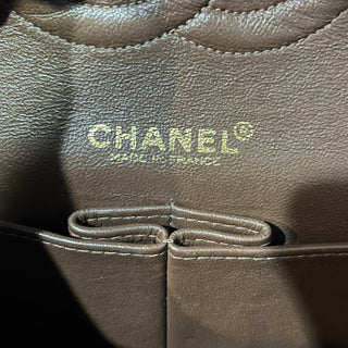 CHANEL Double Flap Medium Brown Iridescent Caviar Shoulder Bag