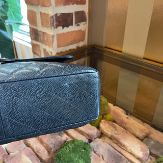 CHANEL Jumbo Single Flap Black Caviar Quilted Leather Vintage Shoulder Bag