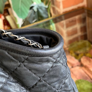 CHANEL Sea Hit Black Iridescent Calfskin Quilted Tote